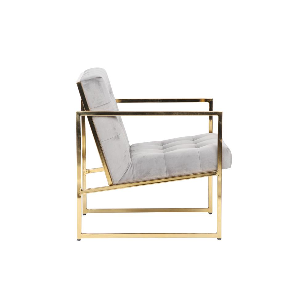 Leisuremod Lexington Tufted Velvet Accent Armchair With Gold Frame La18Gr