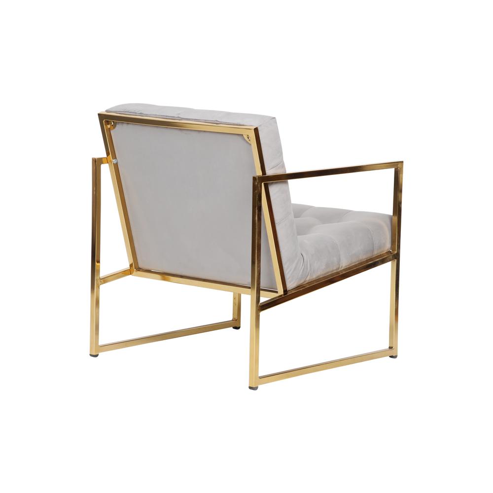 Leisuremod Lexington Tufted Velvet Accent Armchair With Gold Frame La18Gr