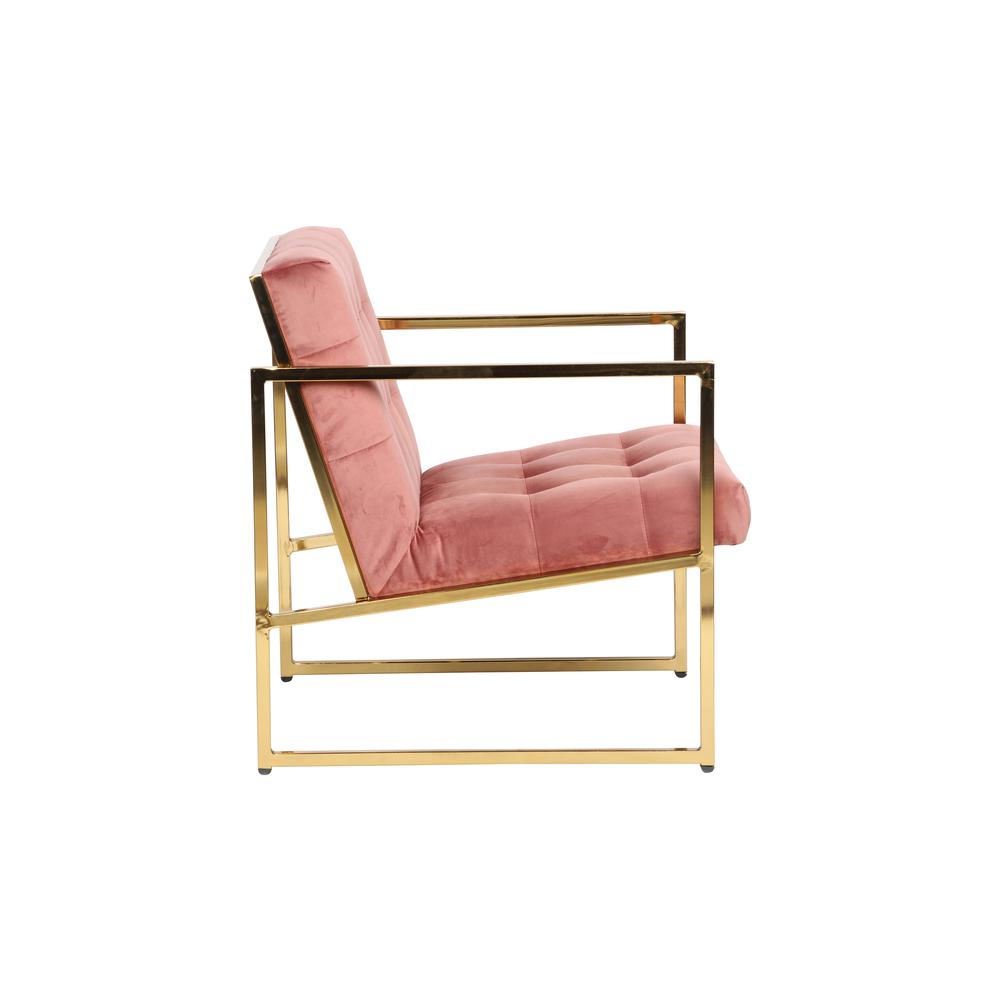 Leisuremod Lexington Tufted Velvet Accent Armchair With Gold Frame La18Pk