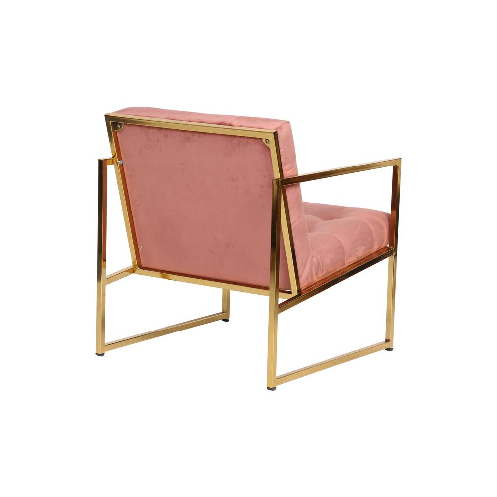 Leisuremod Lexington Tufted Velvet Accent Armchair With Gold Frame La18Pk