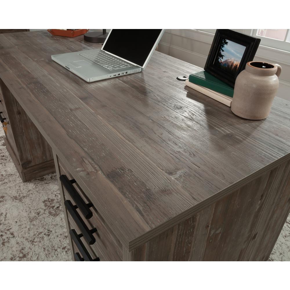 Double Ped Executive Desk In Pebble Pine