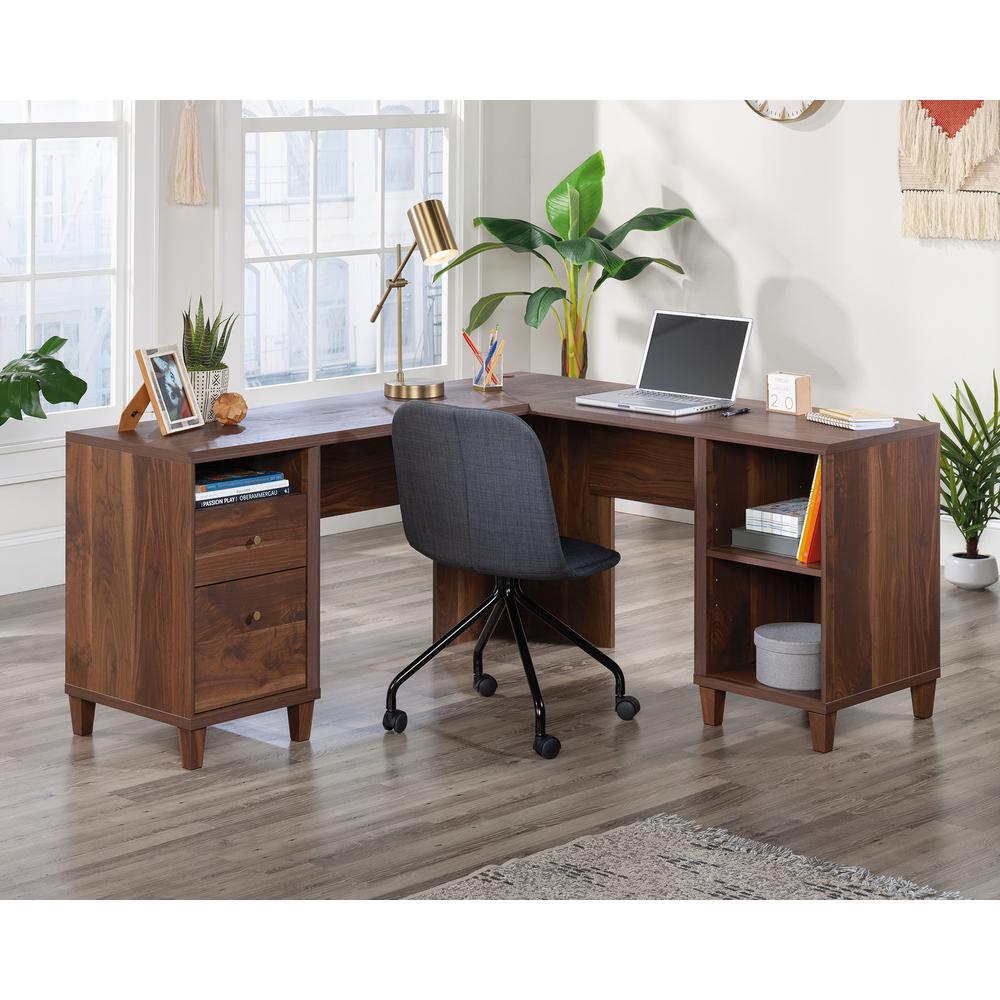 Image of L-Shaped Home Office Desk In Grand Walnut