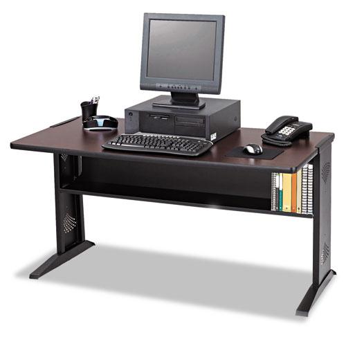 Image of Computer Desk With Reversible Top, 47.5" X 28" X 30", Mahogany/Medium Oak/Black