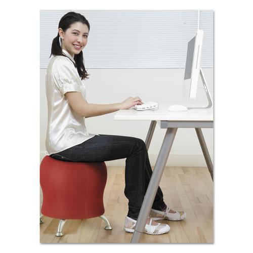 Zenergy Ball Chair - Backless - Supports Up to 250 lb - Crimson Fabric Seat - Silver Base