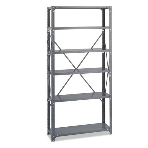 Steel Shelving Unit, 6-Shelf, 36w x 12d x 75h, Dark Gray