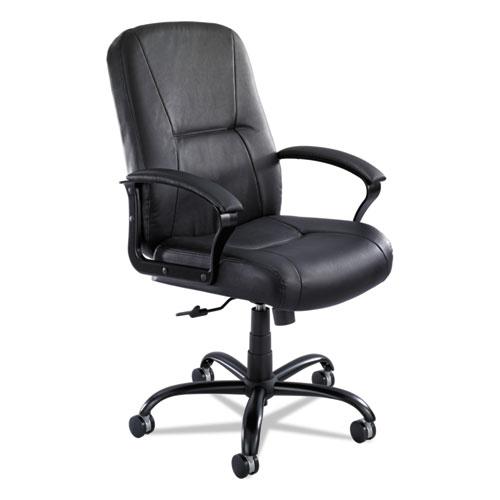 Image of Serenity Big/Tall High Back Leather Chair, Supports Up To 500 Lb, 19.5" To 22.5" Seat Height, Black