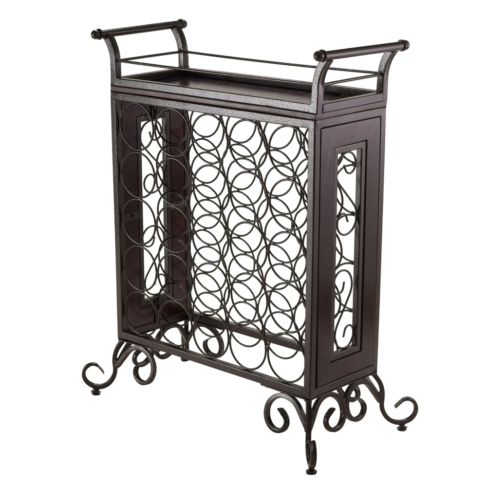 This is the image of Silvano Wine Rack 5x5 with Tray, Dark Bronze