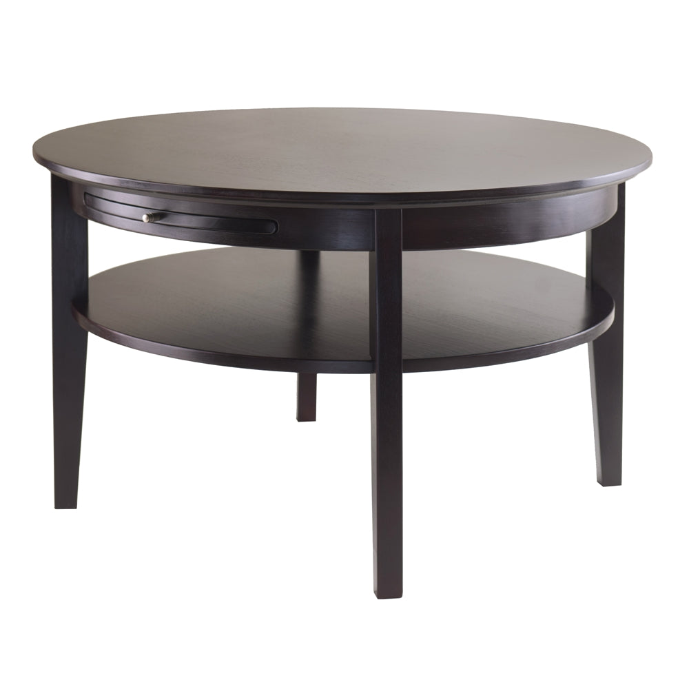 Image of Amelia Round Coffee Table With Pull Out Tray
