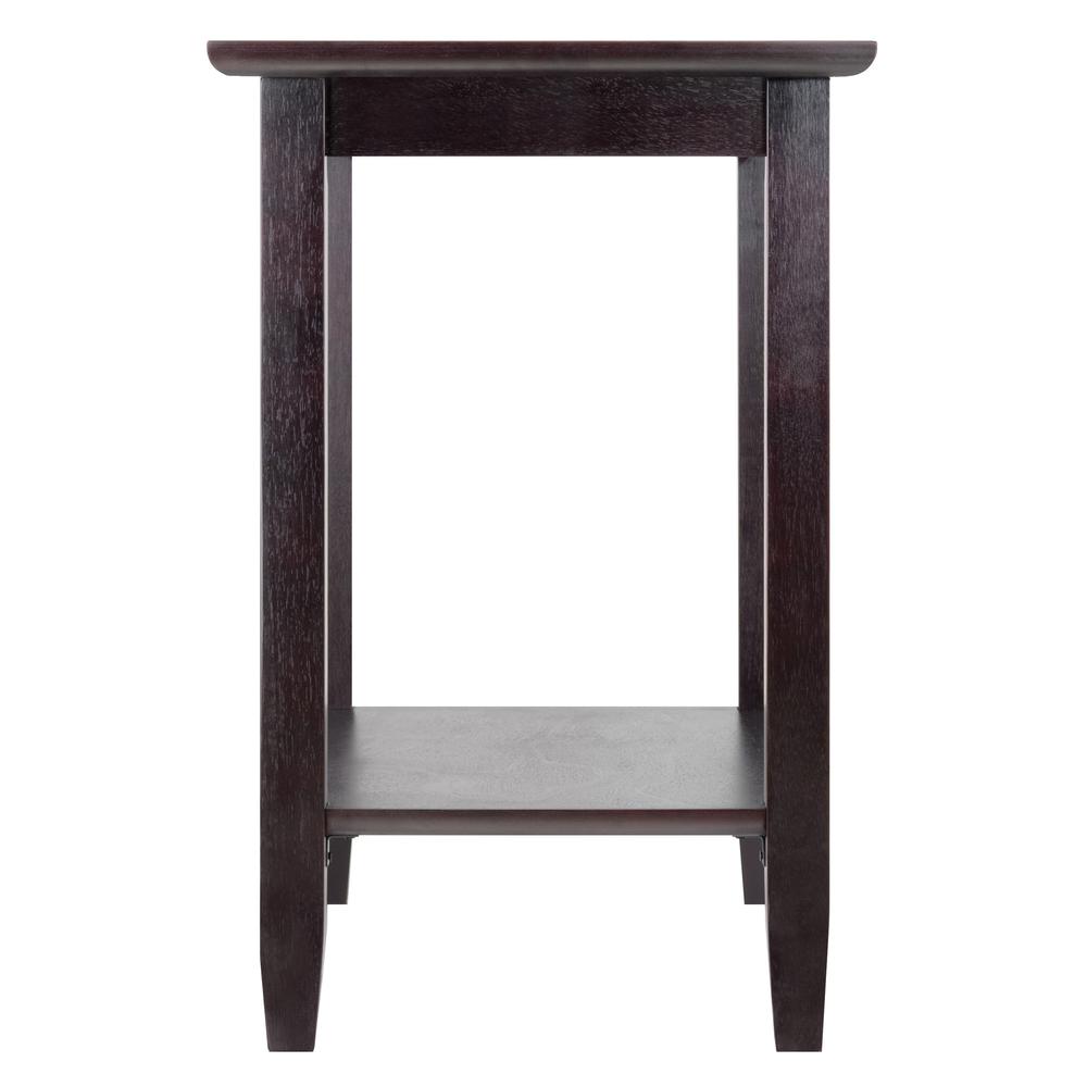 Genoa Rectangular End Table With Glass Top And Shelf