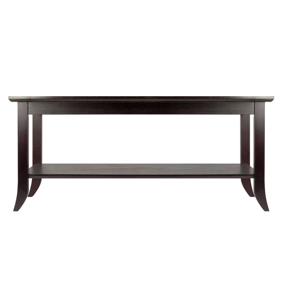 Genoa Rectangular Coffee Table With Glass Top And Shelf