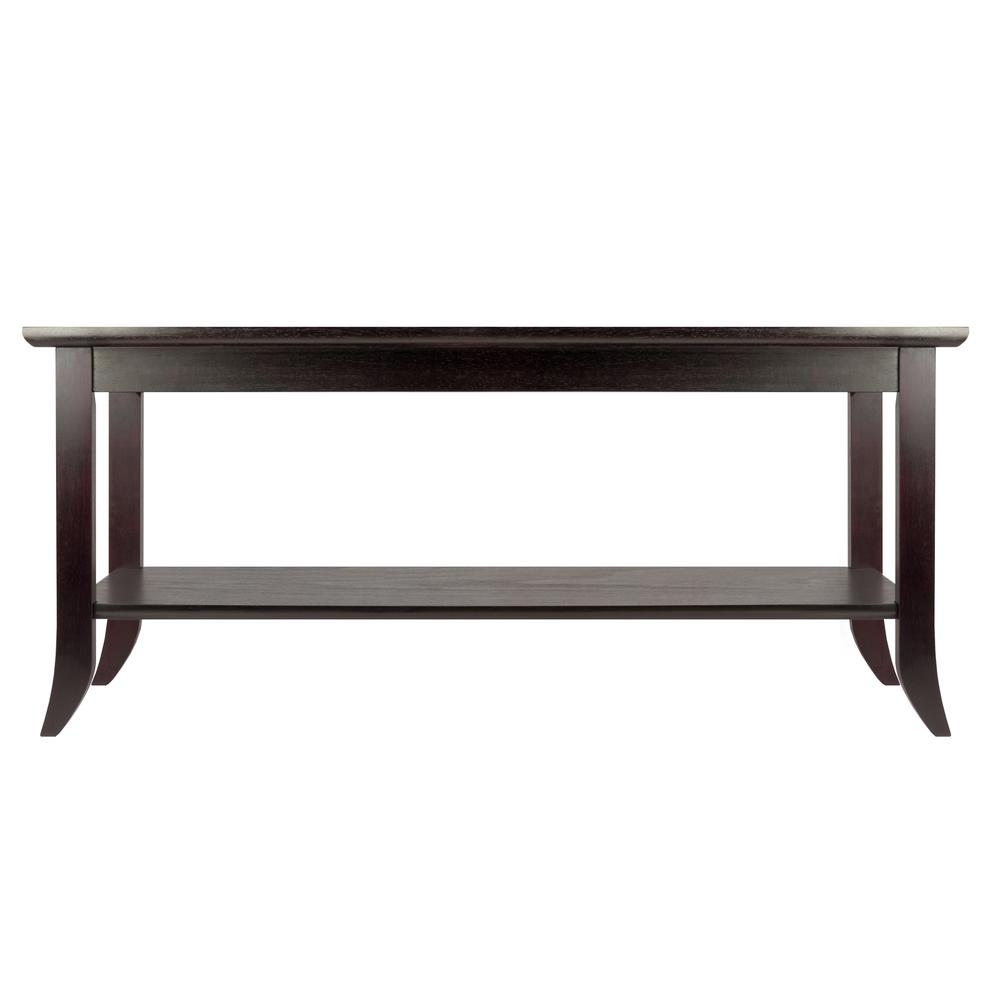 Genoa Rectangular Coffee Table With Glass Top And Shelf