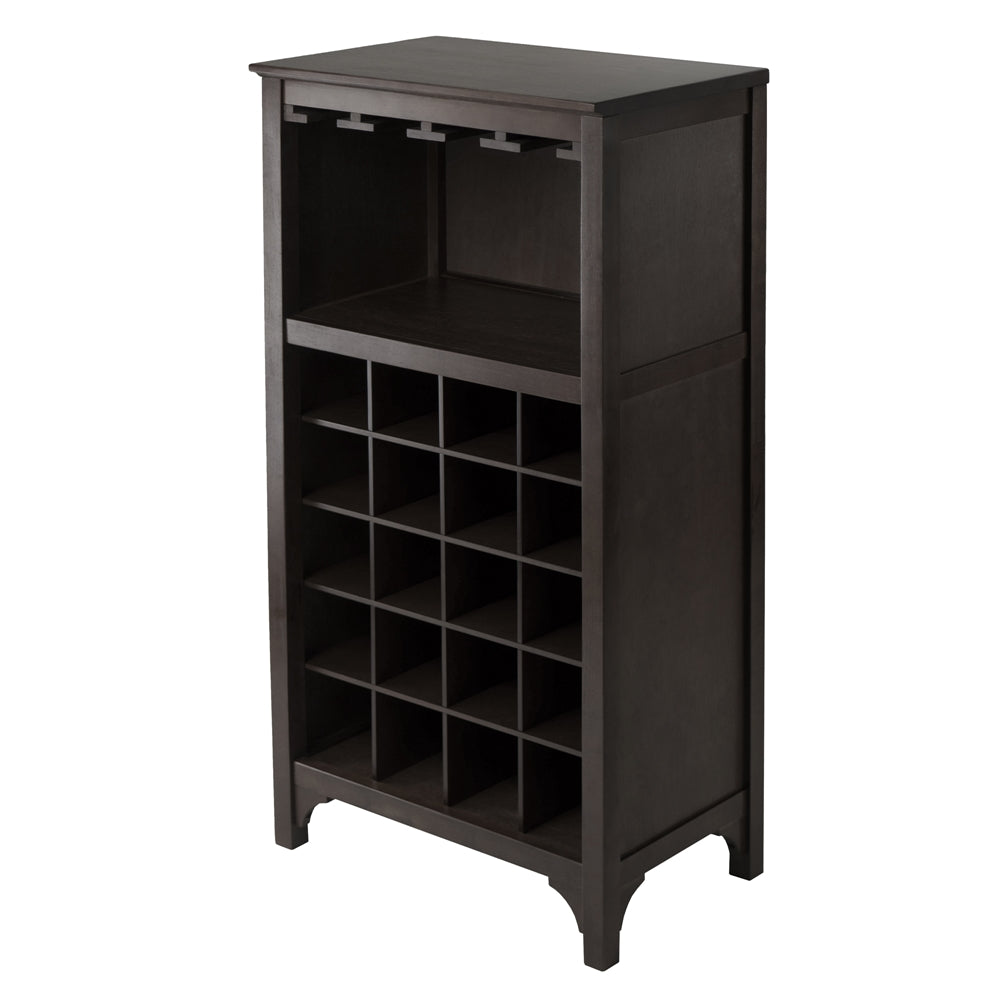This is the image of Ancona Wine Cabinet with Glass Rack and 20-Bottle Capacity