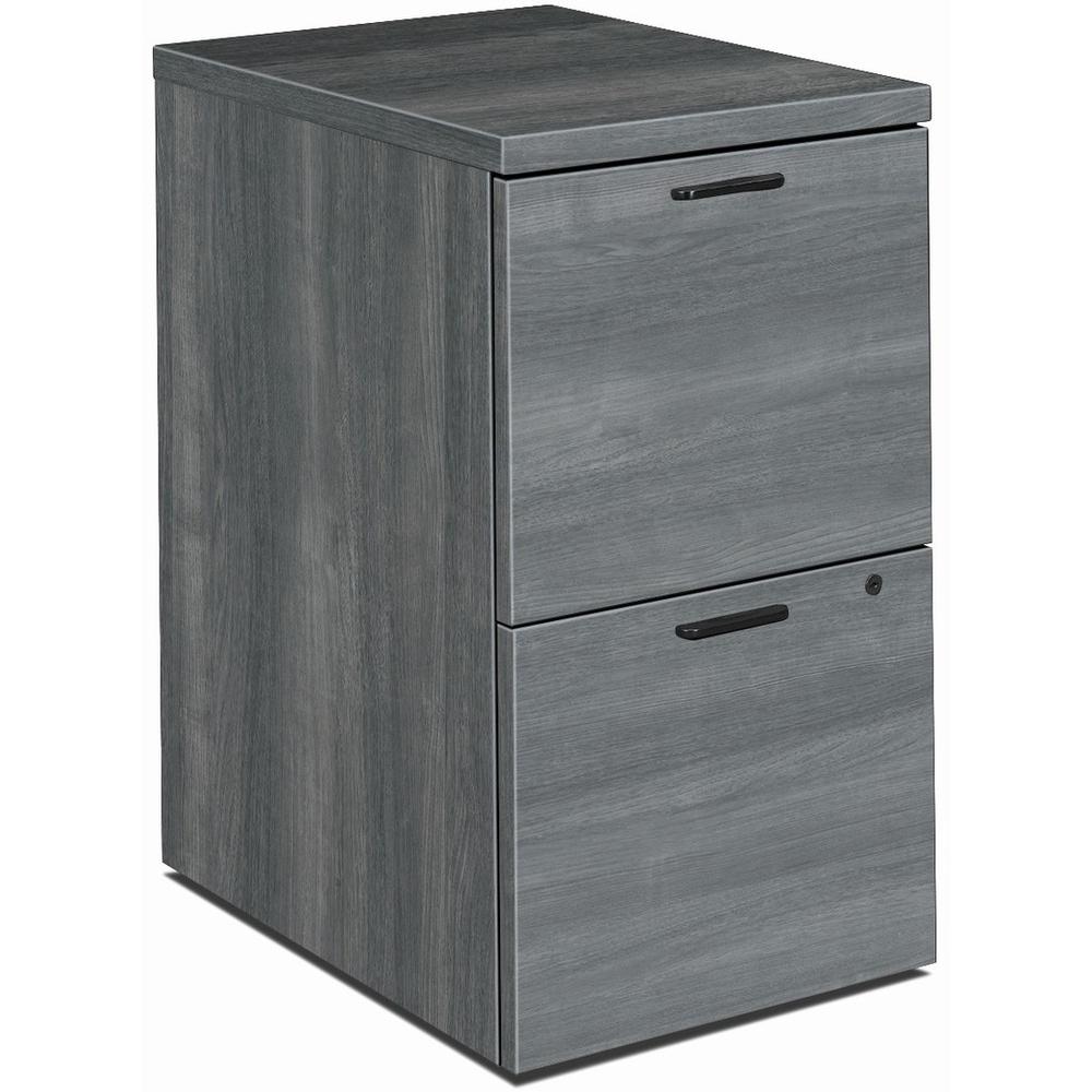 This is the image of HON 10500 H105104 Pedestal - 15.8" - 2 File Drawers - Sterling Ash Finish