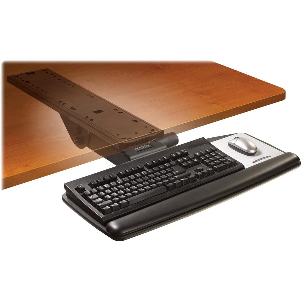 3M Keyboard Tray - 23" x 25.5" x 12" - Black - 1