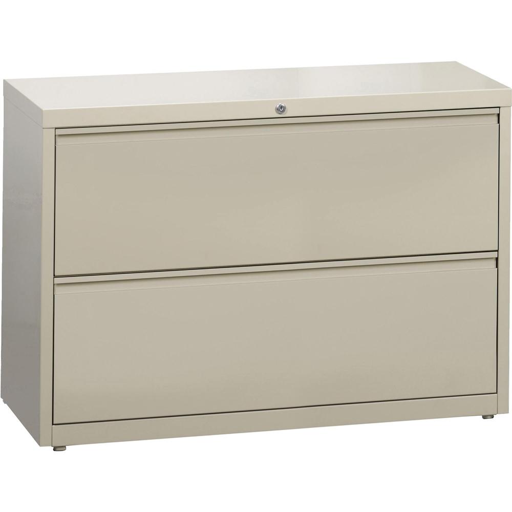 Lorell Lateral File - 2-Drawer - 42" x 18.6" x 28.1" - Legal, Letter, A4 - Putty