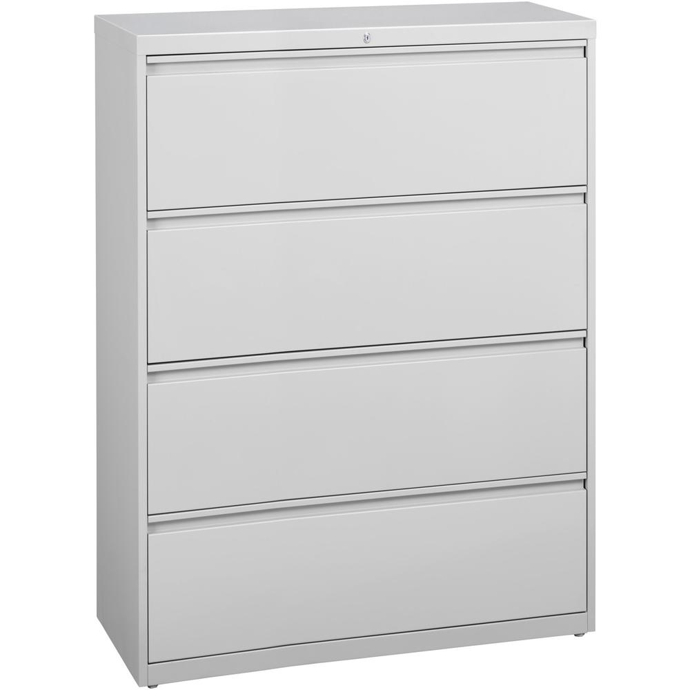 Lorell Lateral File - 4-Drawer - 42" x 18.6" x 52.5" - Legal, Letter, A4 - Light Gray