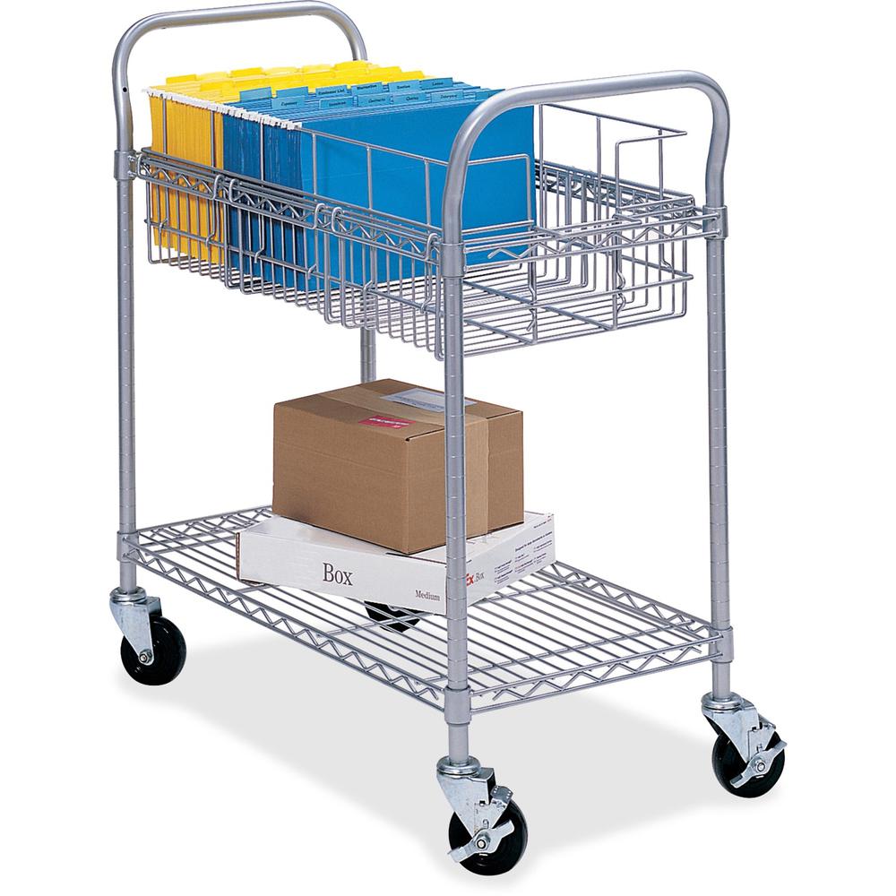 Safco Wire Mail Cart - 600 lb Capacity - Steel - Gray