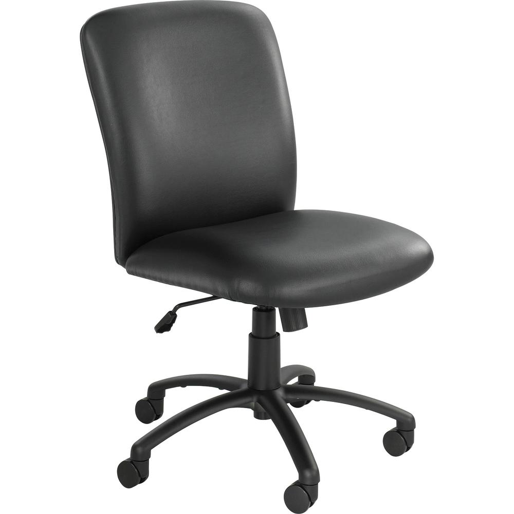 Image of Safco Uber Big And Tall High Back Executive Chair - Black Vinyl, Foam Seat - Black Frame - 5-Star Base - 1 Each