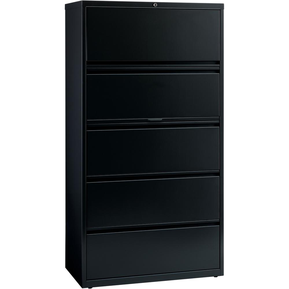 Lorell Telescoping Suspension Lateral Files - 5-Drawer - 36" x 18.6" x 67.7" - Letter, Legal, A4 - Lateral