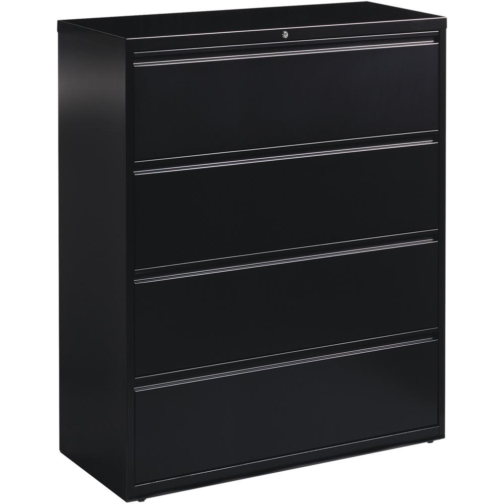 Lorell Lateral Files - 4-Drawer - 42" x 18.6" x 52.5" - Black - Recycled
