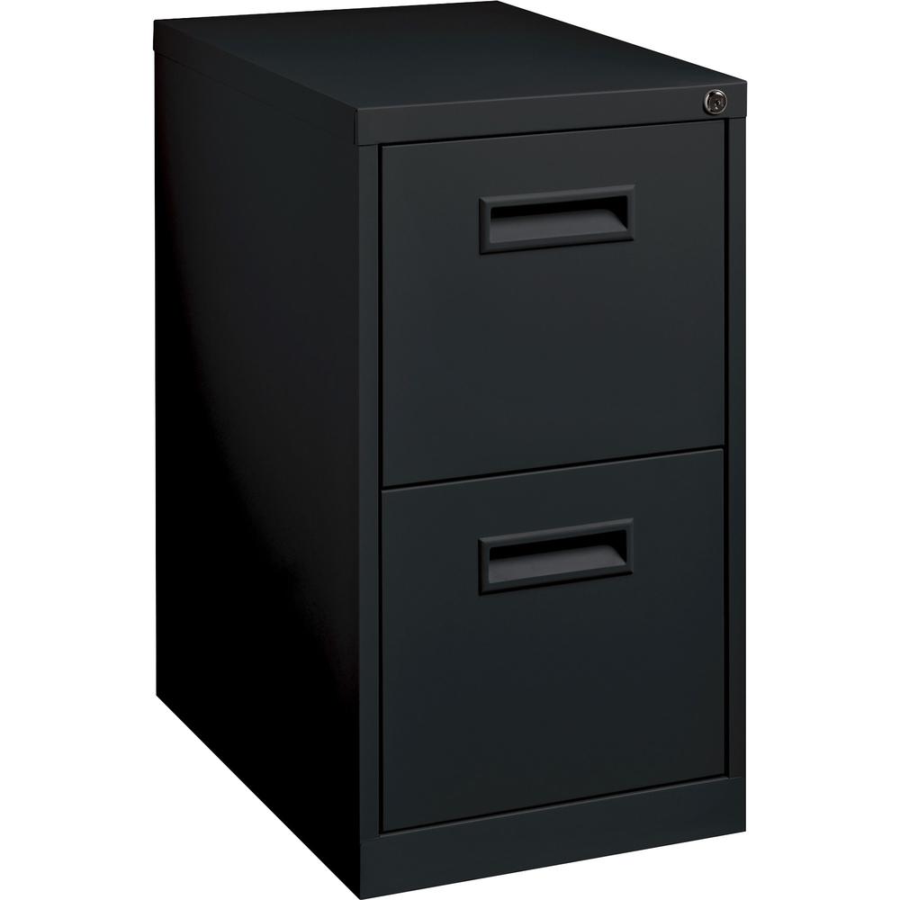 Lorell Mobile Pedestal Files - 2-Drawer - 15" x 22.9" x 28" - Letter Size - Security Lock - Black - Steel - Recycled