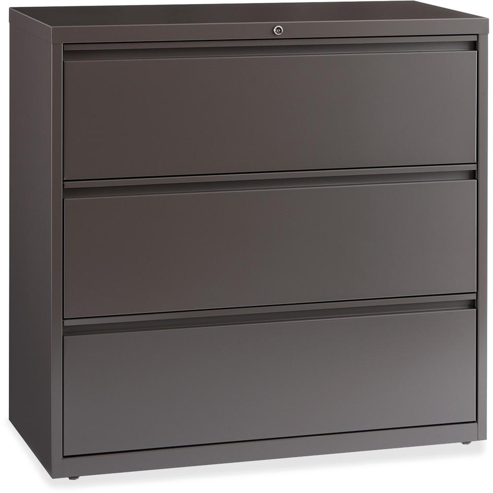 Lorell 3-Drawer Lateral File - 42" x 18.6" x 40.3" - A4/Legal/Letter - Magnetic Label Holder, Locking Drawer