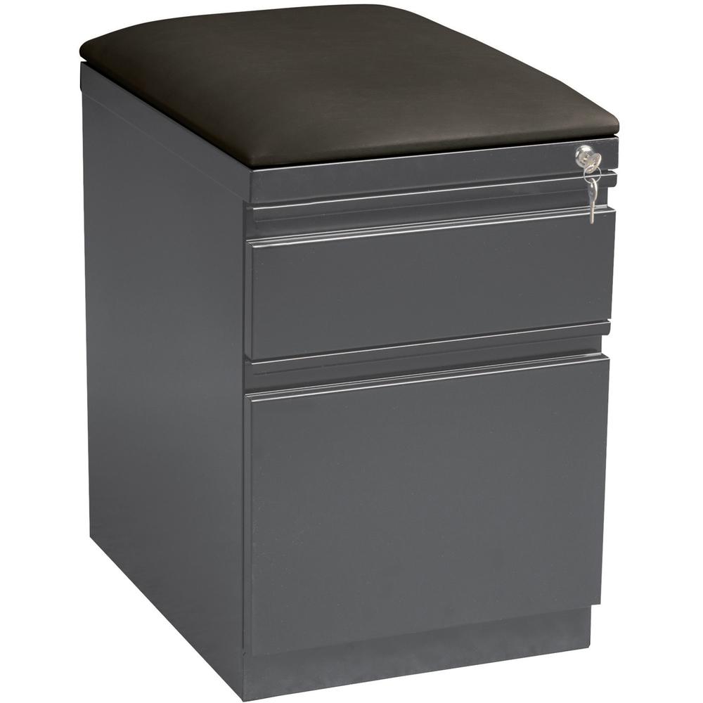 Lorell Mobile File Pedestal - 2-Drawer - 19.9" x 23.8" - Letter Size - Mobility, Drawer Extension, Ball-bearing Suspension, Security Lock - Charcoal