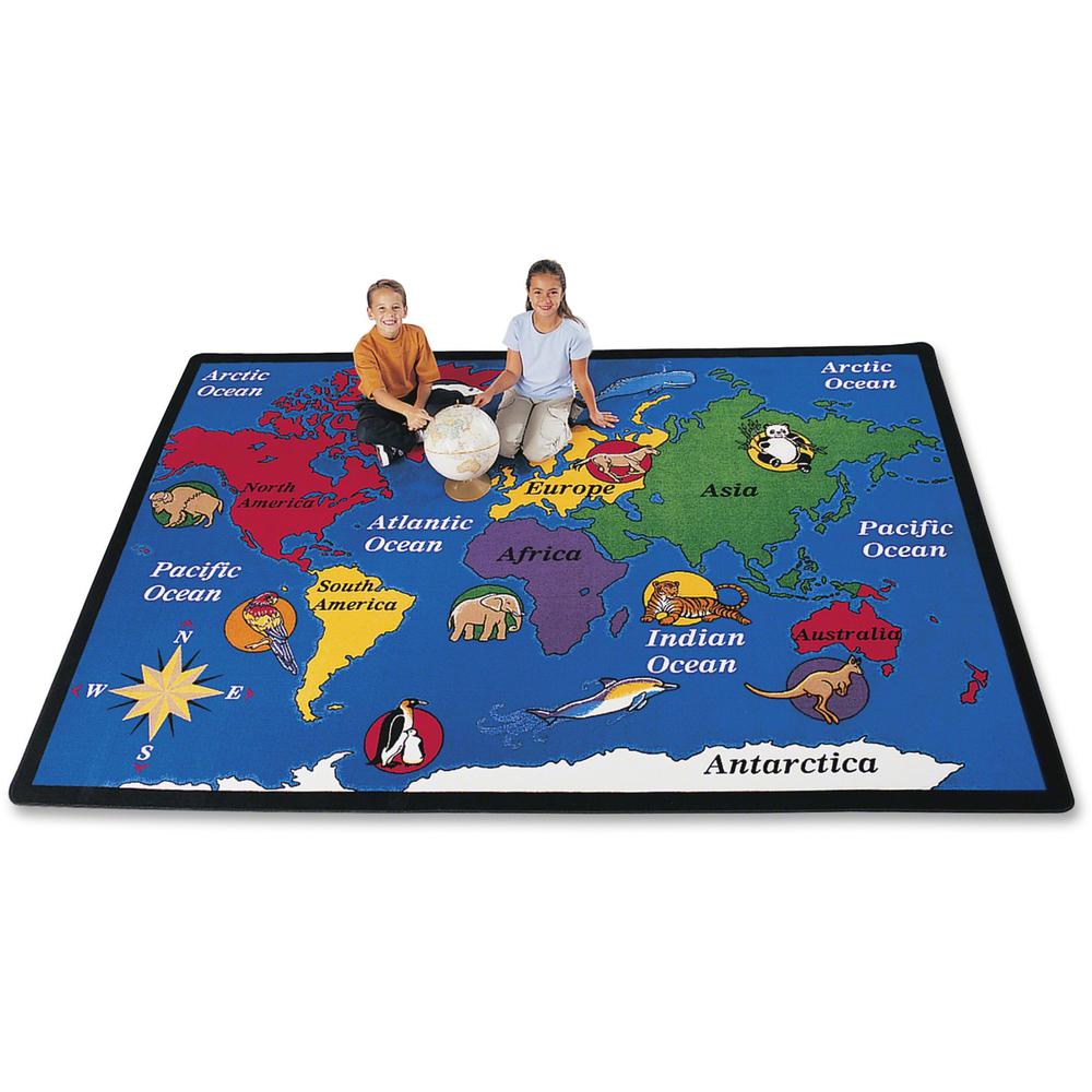 This is the image of Carpets for Kids World Explorer Area Rug - 53.04" x 69.96" - Rectangle