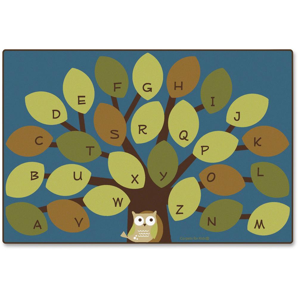 This is the image of Carpets for Kids Owl-phabet Tree Woodland Rug - 72" x 48" Rectangle