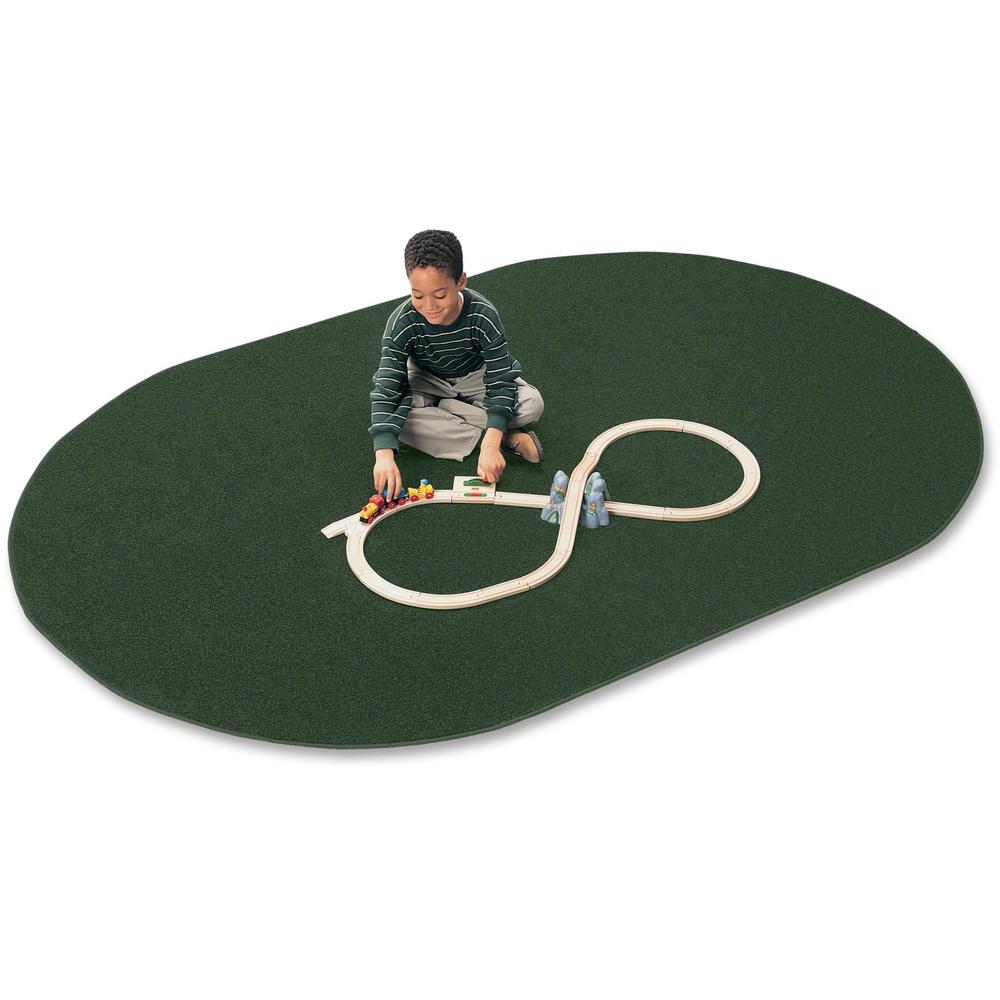 This is the image of Carpets for Kids Mt. St. Helens Carpet Rug - 72" x 108" - Oval - Emerald