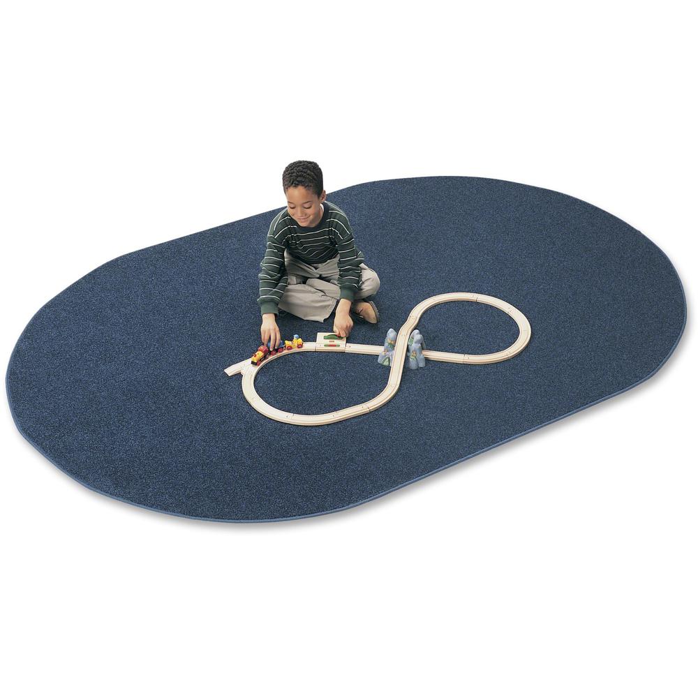This is the image of Carpets for Kids Mt. St. Helens Carpet Rug - 108" x 72" - Oval - Blueberry - Nylon