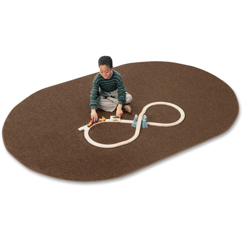 This is the image of Carpets for Kids Mt. St. Helens Carpet Rug - 108" x 72" - Oval - Mocha - Nylon