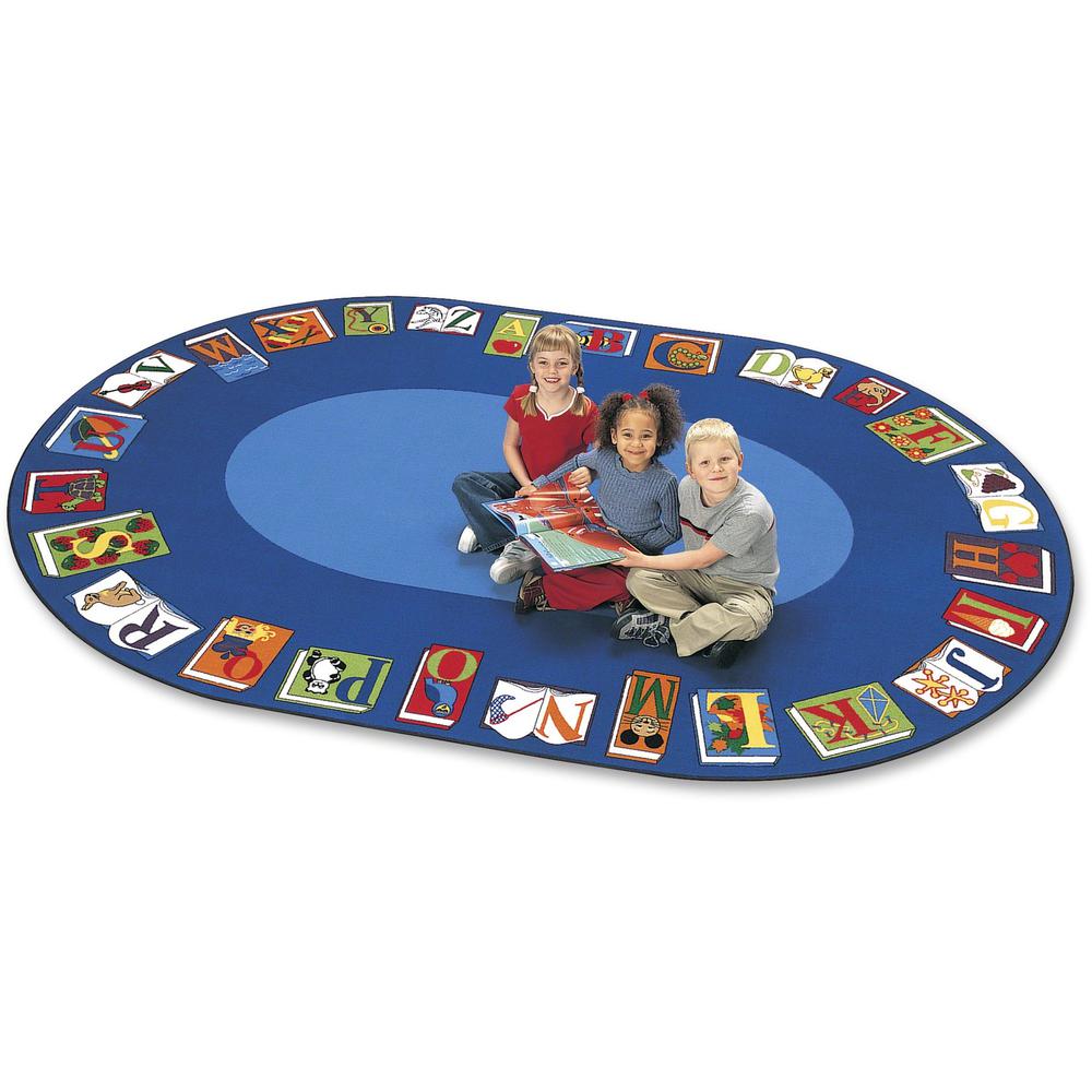 This is the image of Carpets for Kids Reading By The Book Oval Area Rug - 11.67 ft Length x 99" Width