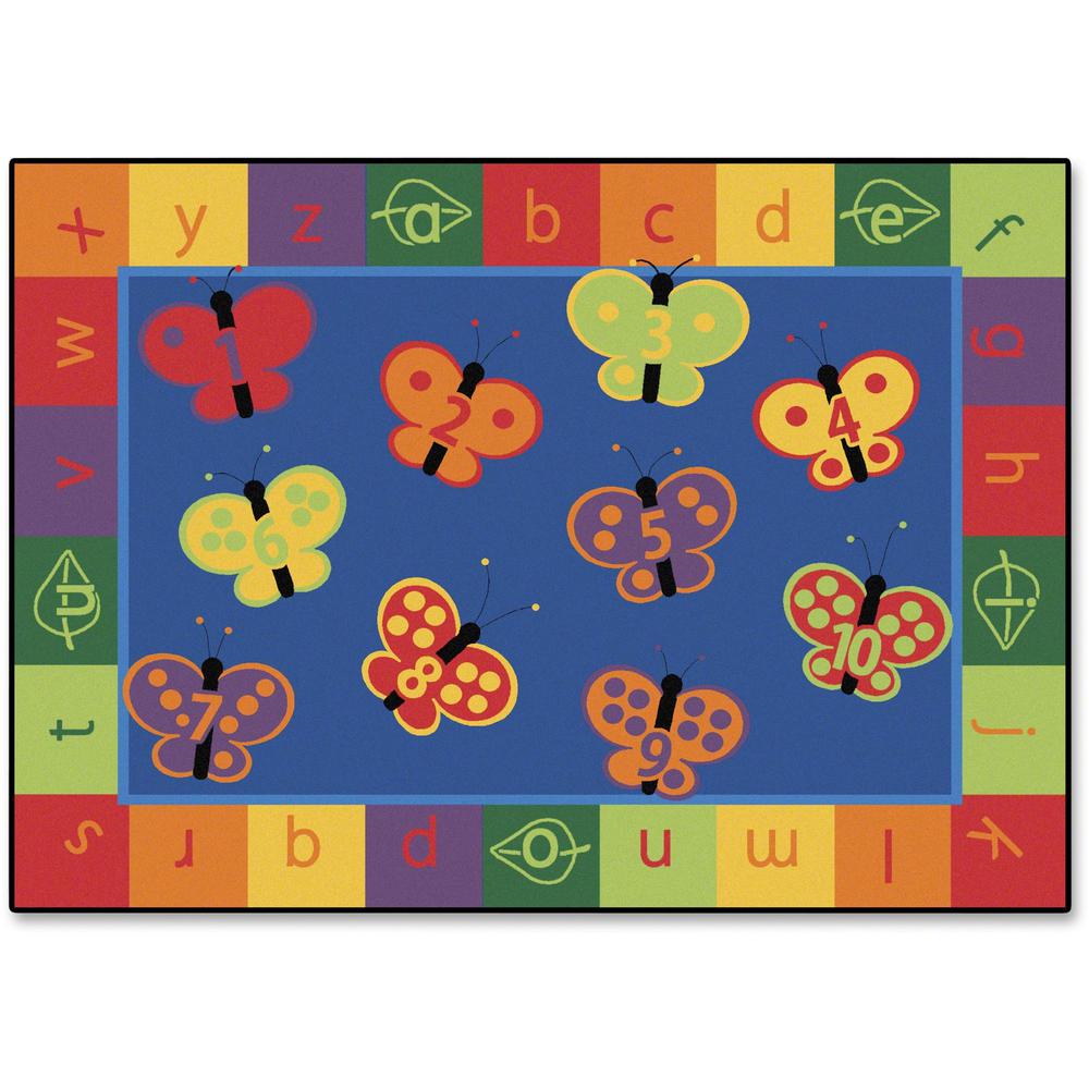 This is the image of Carpets for Kids 123 ABC Butterfly Fun Rectangle Rug - 65" x 46"