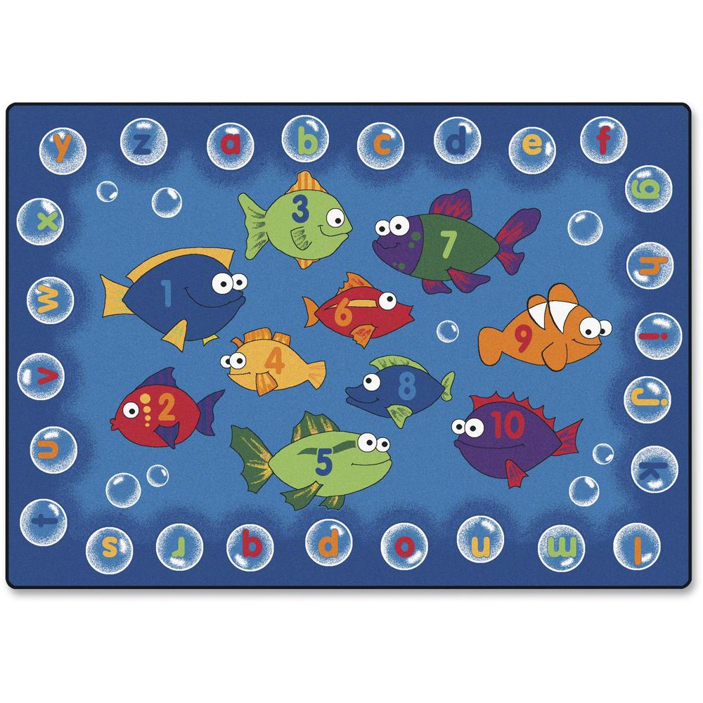 This is the image of Carpets for Kids Fishing 4 Literacy Rectangle Rug - 65" x 46"
