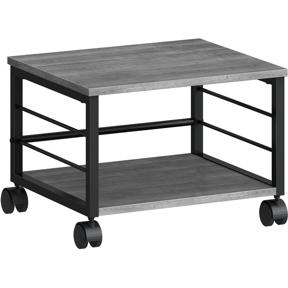 Image of Lorell Underdesk Mobile Machine Stand - 150 Lb Load Capacity - 13.3" Height X 18.8" Width X 15.3" Depth - Desk - Powder Coated - Metal, Laminate, Polyvinyl Chloride (Pvc) - Charcoal, Black