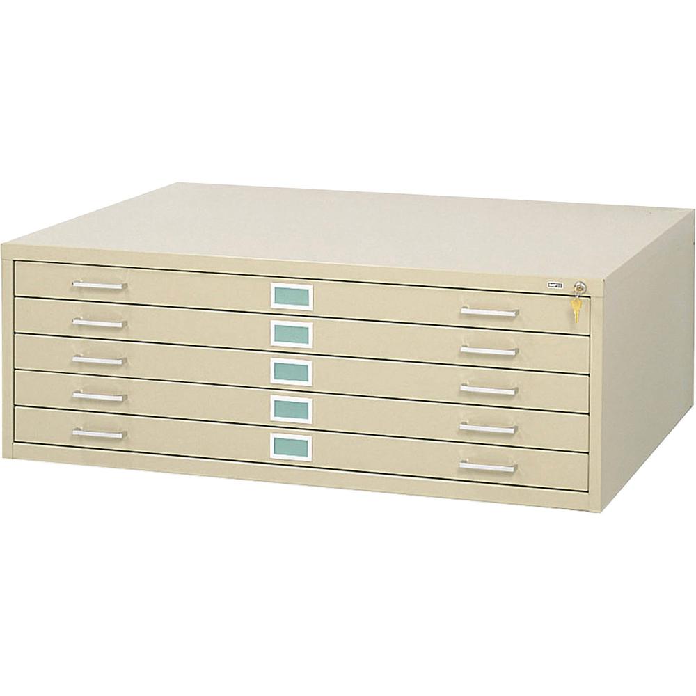 Safco Steel Flat File - 41.4" x 16.5" x 53.4" - 5 Drawers - Stackable - Tropic Sand - Powder Coated - Recycled Steel