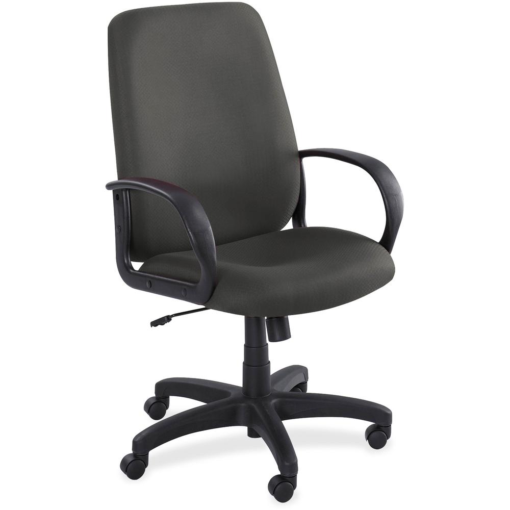 Safco Poise Executive High-Back Chair - Black Seat - Black Frame - 5-star Base - 21" x 20" Seat - 27" x 27" x 46" - 1 Each
