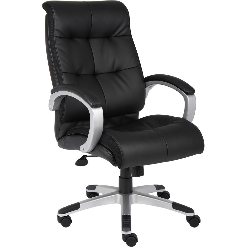 Lorell Executive Chair - Black Leather Seat - 5-star Base