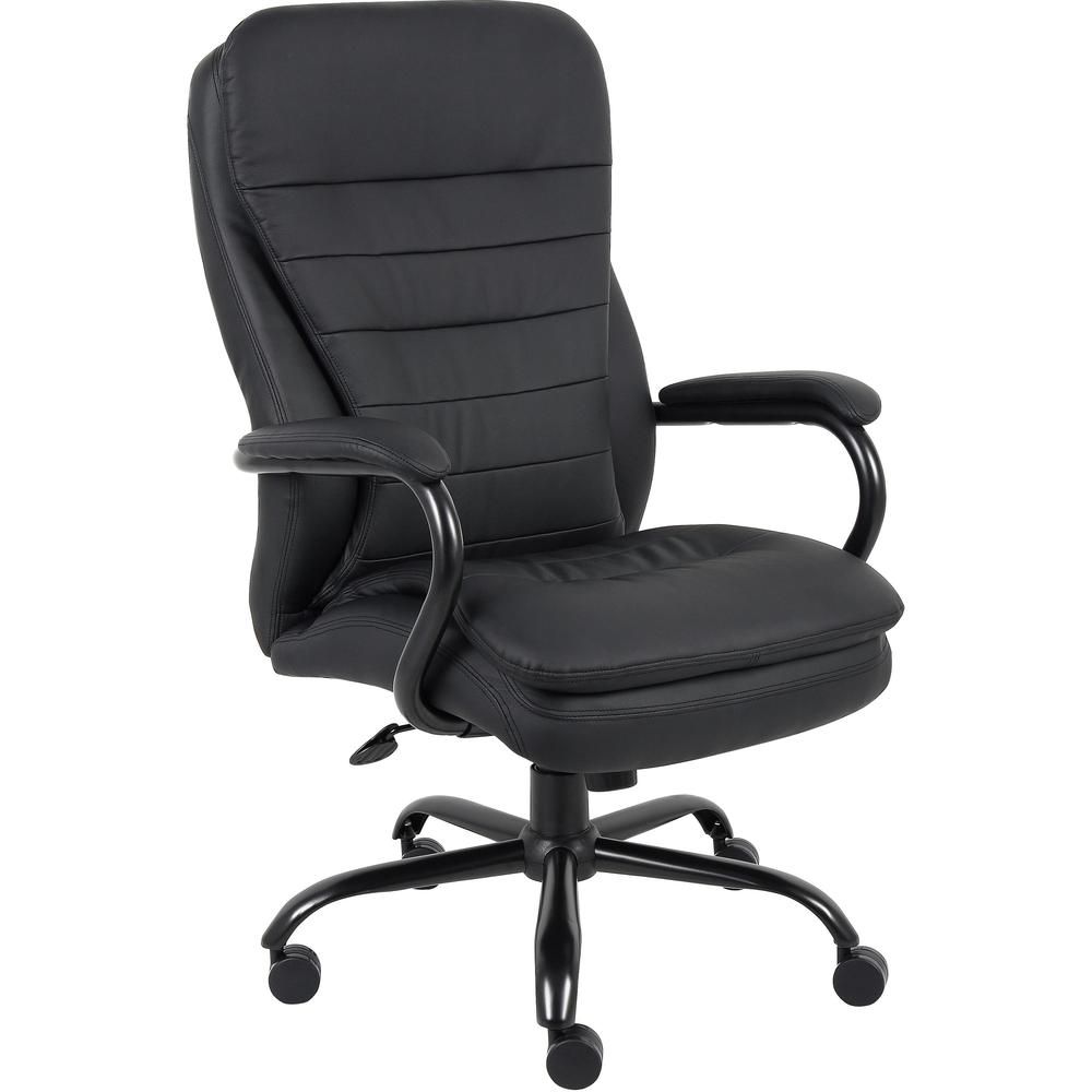 Lorell Executive Chair - Black Leather Seat - 5-star Base