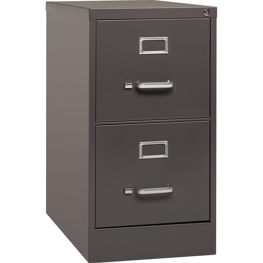 Lorell Fortress Series 2-Drawer Vertical File - 26.5" Letter-size - Label Holder, Drawer Extension