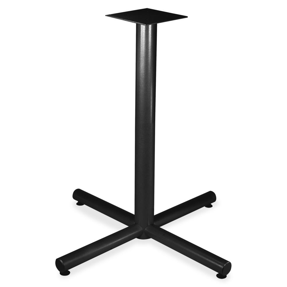 This is the image of Lorell Hospitality Table Bistro-Height X-Leg Table Base - Black, X-Shaped Base, 40.75" Height x 32" Width, Assembly Required