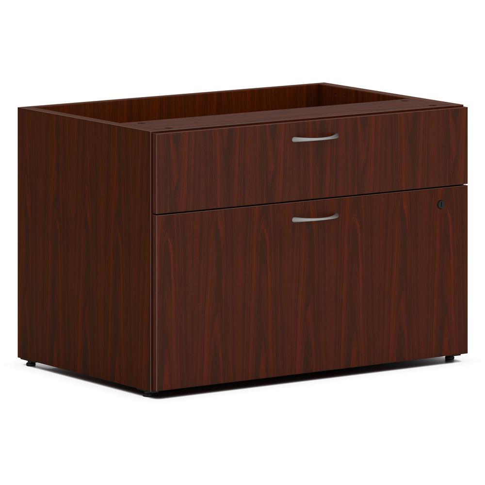 This is the image of HON Mod Low Personal Credenza with 2 Drawers - 30"W - Traditional Mahogany Finish - 30" x 20" x 21" - Storage and File Drawers