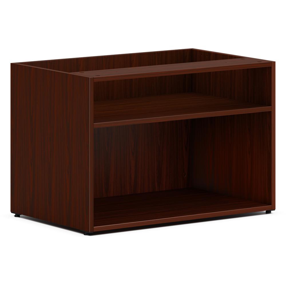 This is the image of HON Mod Low Storage Credenza - Open - 30"W - Traditional Mahogany Finish - 30" x 20" x 21"
