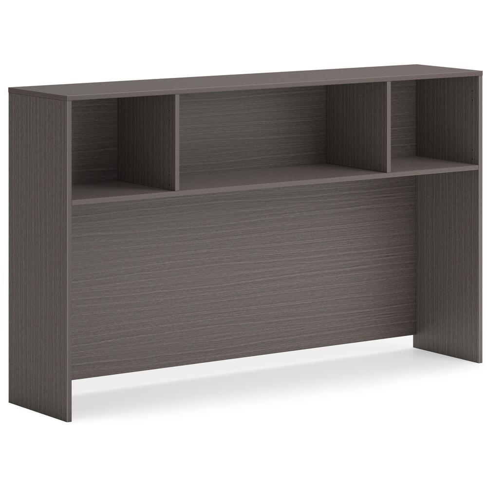 This is the image of HON Mod HLPLDH66 Hutch - 66" x 14" x 39.8" - Slate Teak Finish