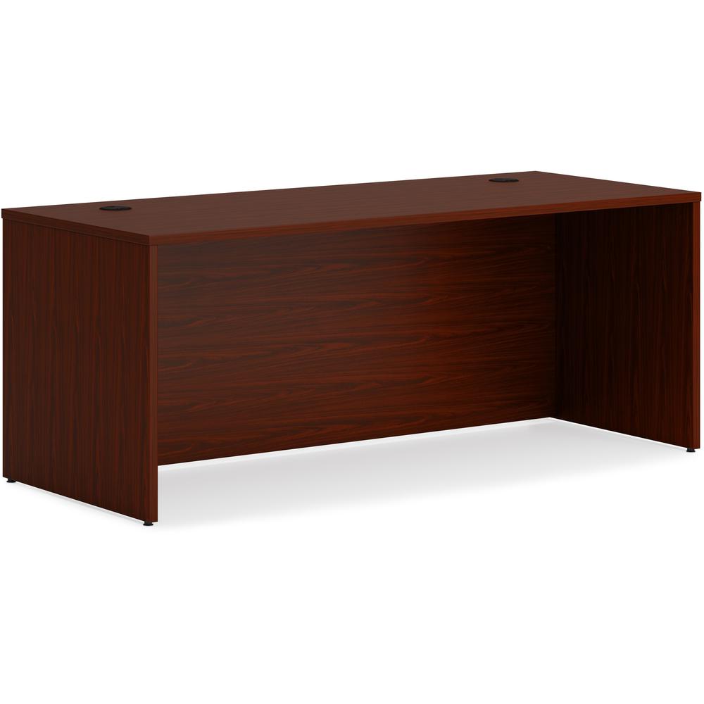 This is the image of HON Mod HLPLDS7230 Desk Shell - 72" x 30" x 29" - Traditional Mahogany Finish
