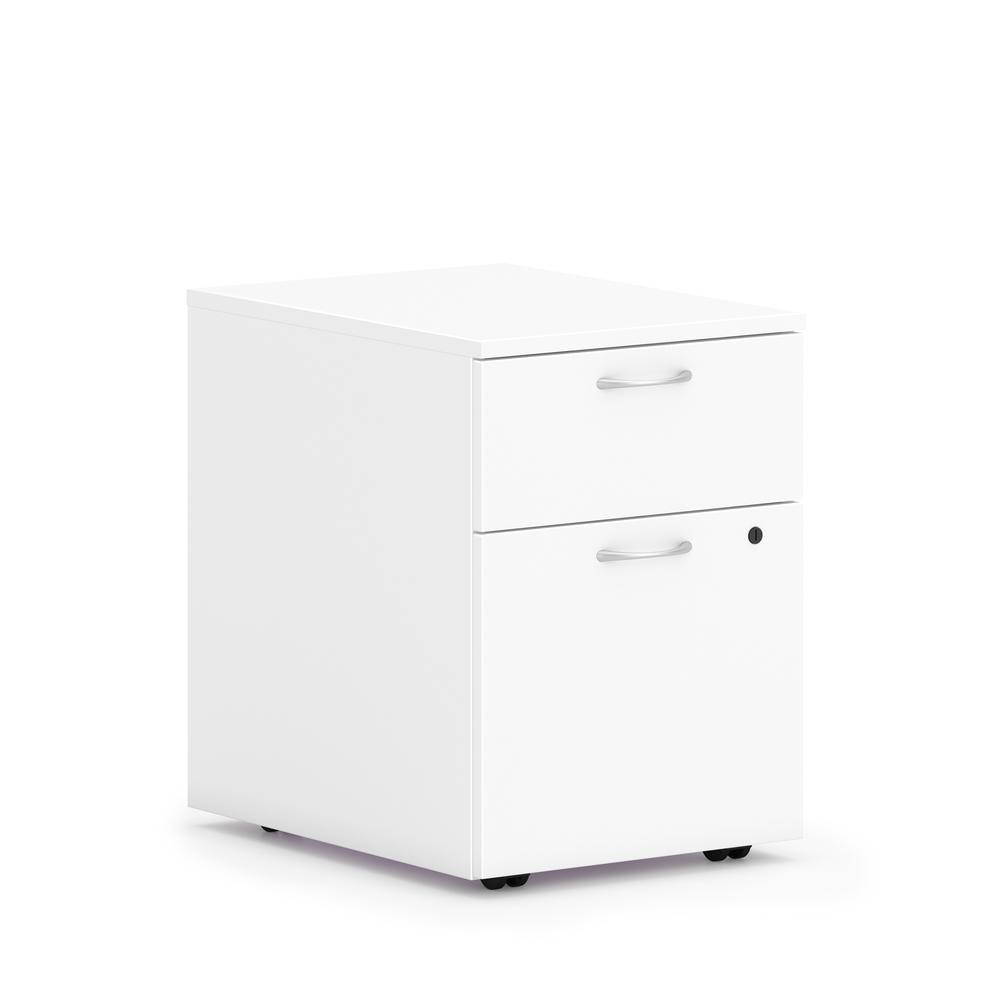 This is the image of HON Mod HLPLPMBF Pedestal - 15" x 20" x 20" - 2 Box, File Drawers - Simply White Finish