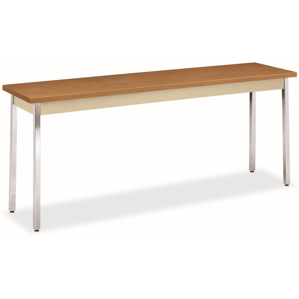 HON HUTM1872 Utility Table - Chrome Base - 29" Height x 72" Width x 18" Depth - Harvest, Putty