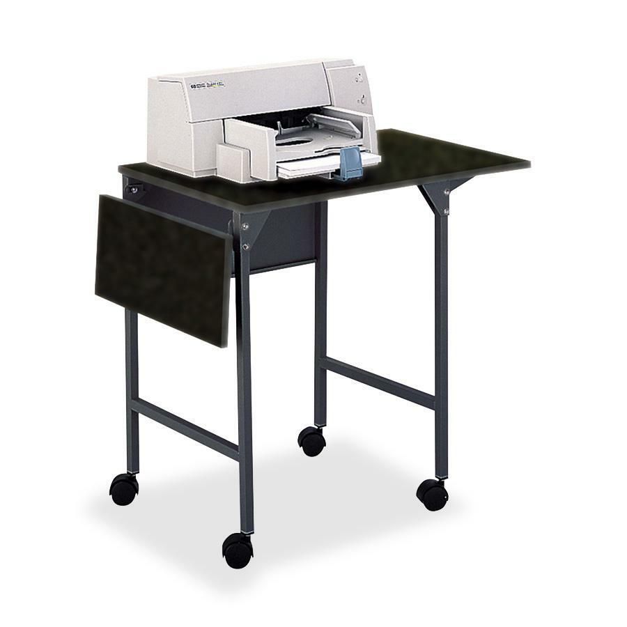 Image of Safco Drop Leaves Machine Stand - 150 Lb Load Capacity - 26.9" Height X 36" Width X 18" Depth - Floor - Laminate - Steel - Black