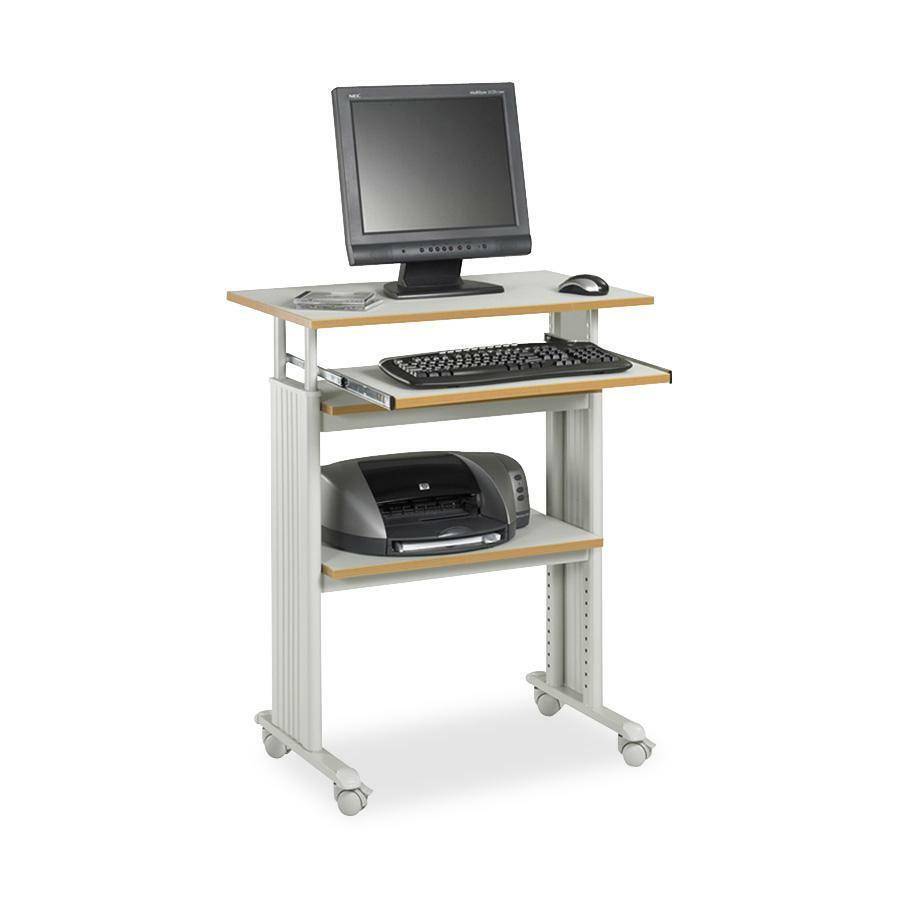 Image of Safco Muv Stand-Up Adjustable Height Desk - Rectangle Top - Assembly Required - Gray - Steel, Polyvinyl Chloride (Pvc)